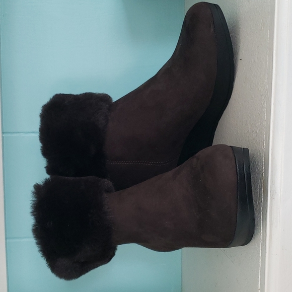 Dkny Shoes Nwt Dkny Faux Fur Brown Booties Poshmark
